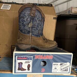 Durango Kids Western Boots in Brown and Blue